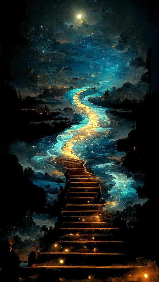 Fantasy Mixed Media - Stairway2 by SampadArt Gallery