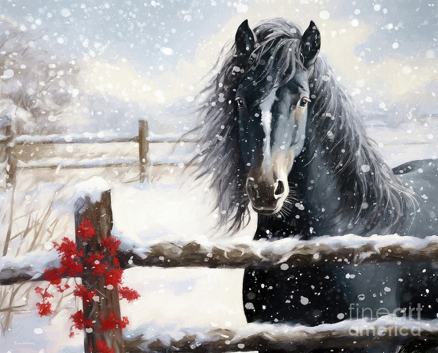 Stallion In The Storm Painting by Tina LeCour
