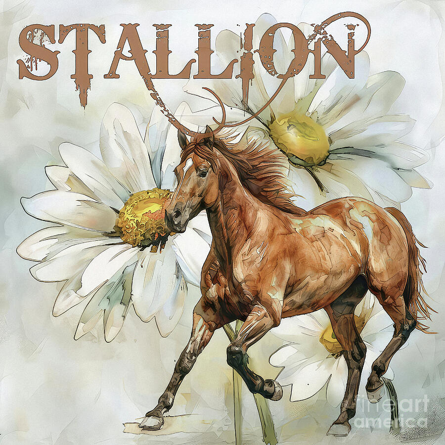 Stallion Painting by Tina LeCour Stallion Painting by Tina LeCour