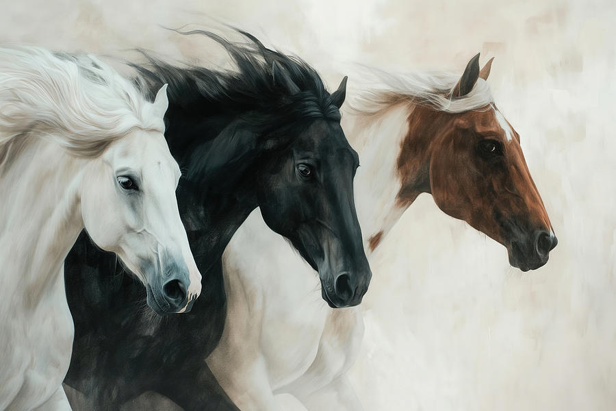 Stallions Run 3 Digital Art by Athena Mckinzie