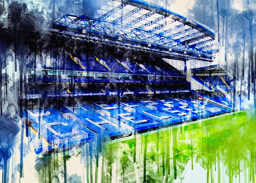 Stamford Bridge London Football Stadium England Digital Art by Sissy ...