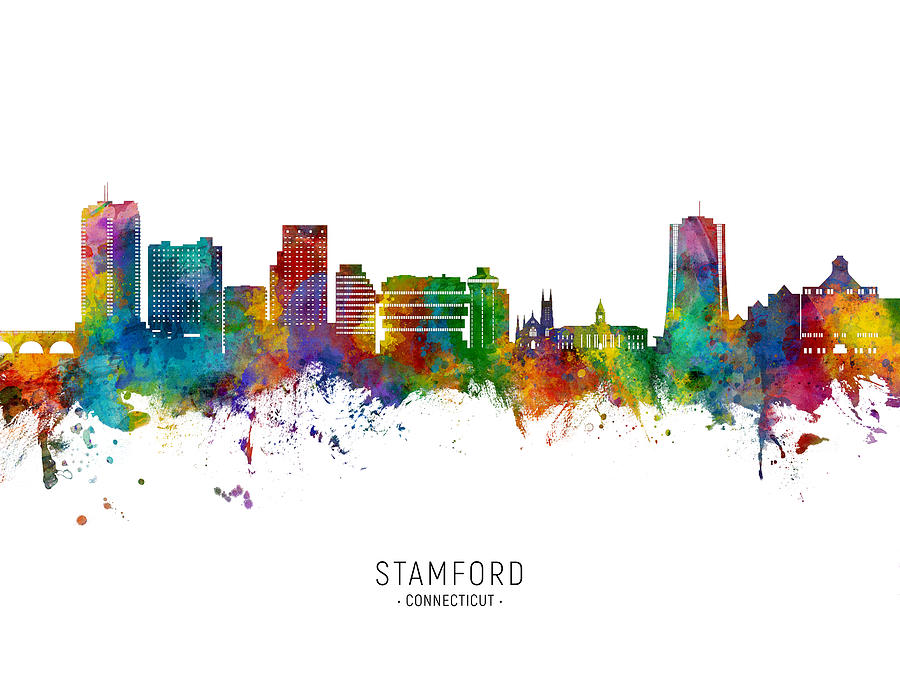 Stamford Connecticut Skyline #53 Digital Art by Michael Tompsett