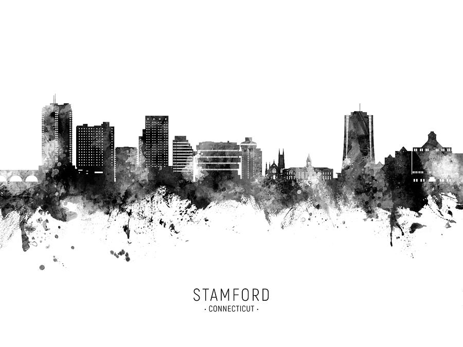Stamford Connecticut Skyline #54 Digital Art by Michael Tompsett