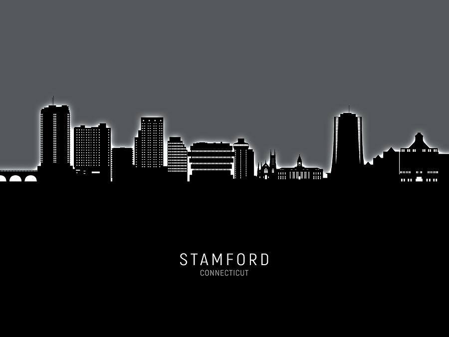 Stamford Connecticut Skyline #67 Digital Art by Michael Tompsett