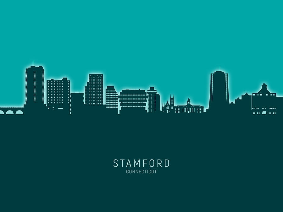 Stamford Connecticut Skyline #68 Digital Art by Michael Tompsett