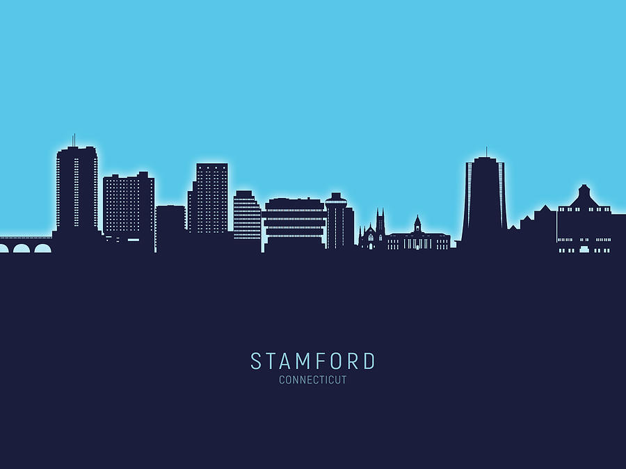 Stamford Connecticut Skyline #69 Digital Art by Michael Tompsett