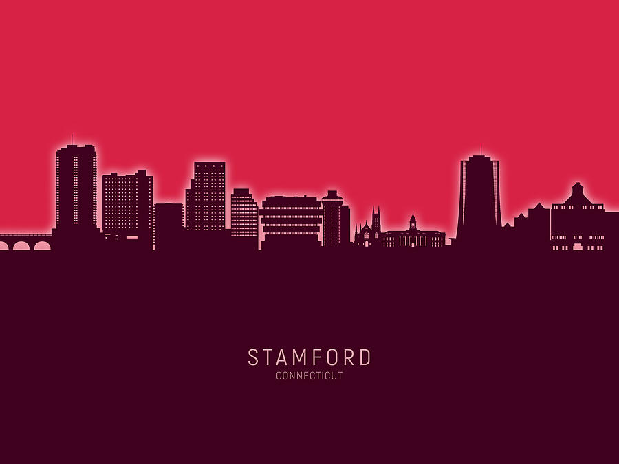 Stamford Connecticut Skyline #72 Digital Art by Michael Tompsett