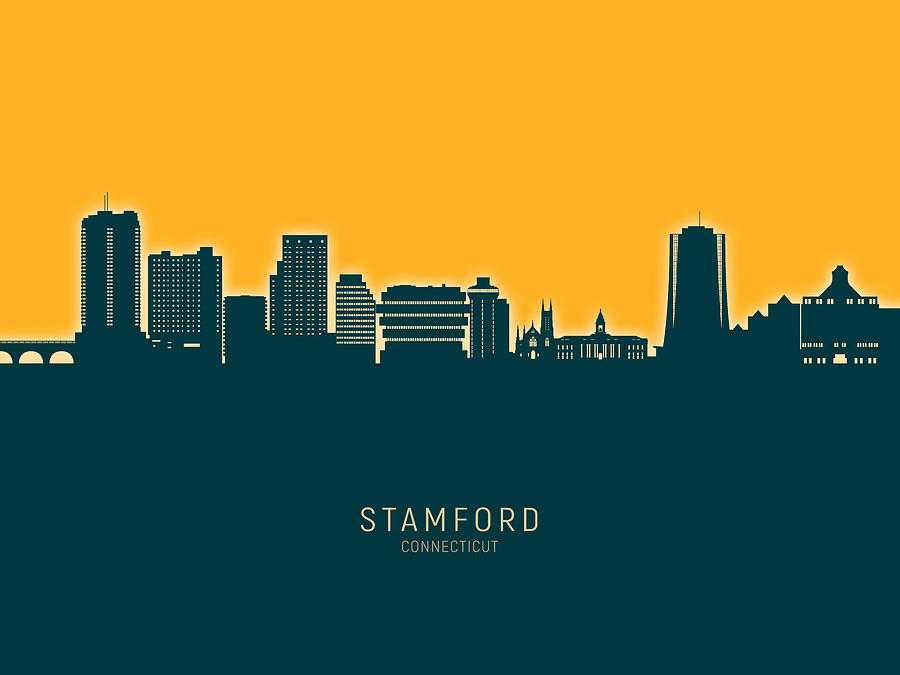 Stamford Connecticut Skyline #73 Digital Art by Michael Tompsett