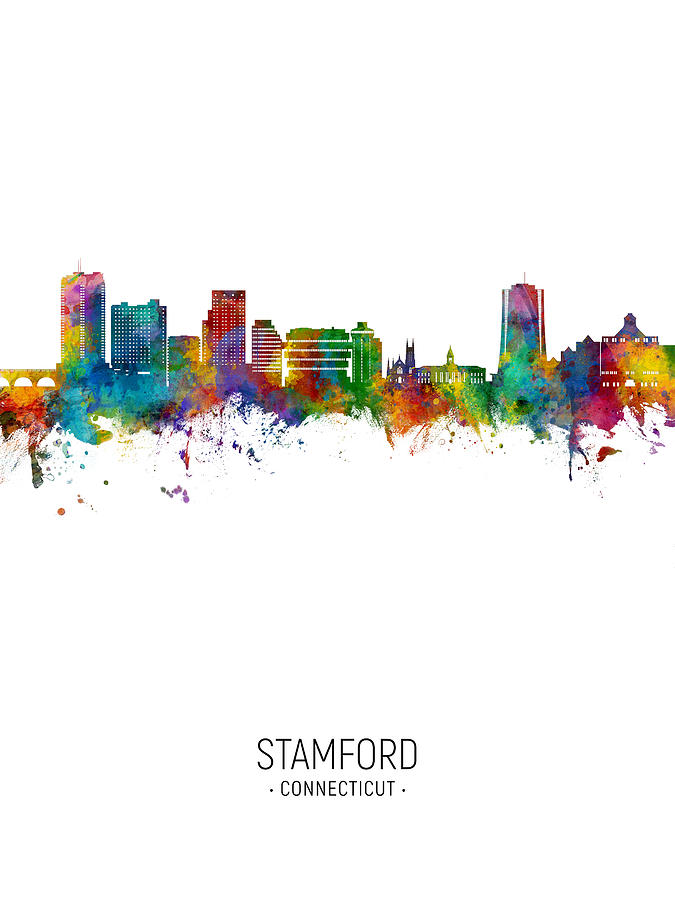 Stamford Connecticut Skyline #75 Digital Art by Michael Tompsett