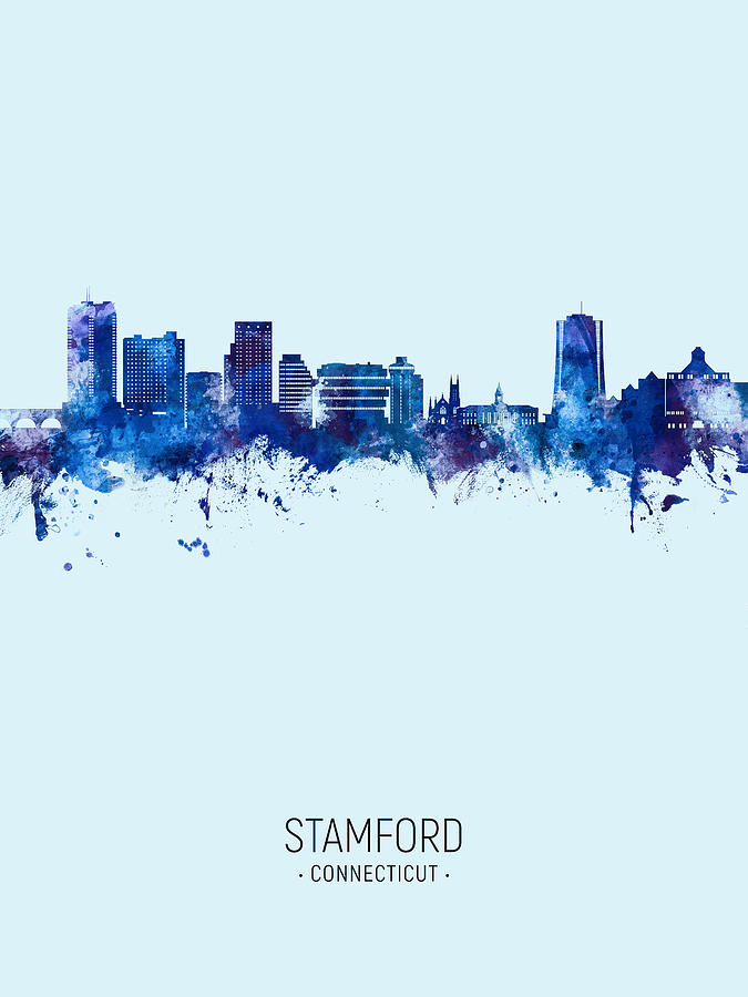 Stamford Connecticut Skyline #77 Digital Art by Michael Tompsett