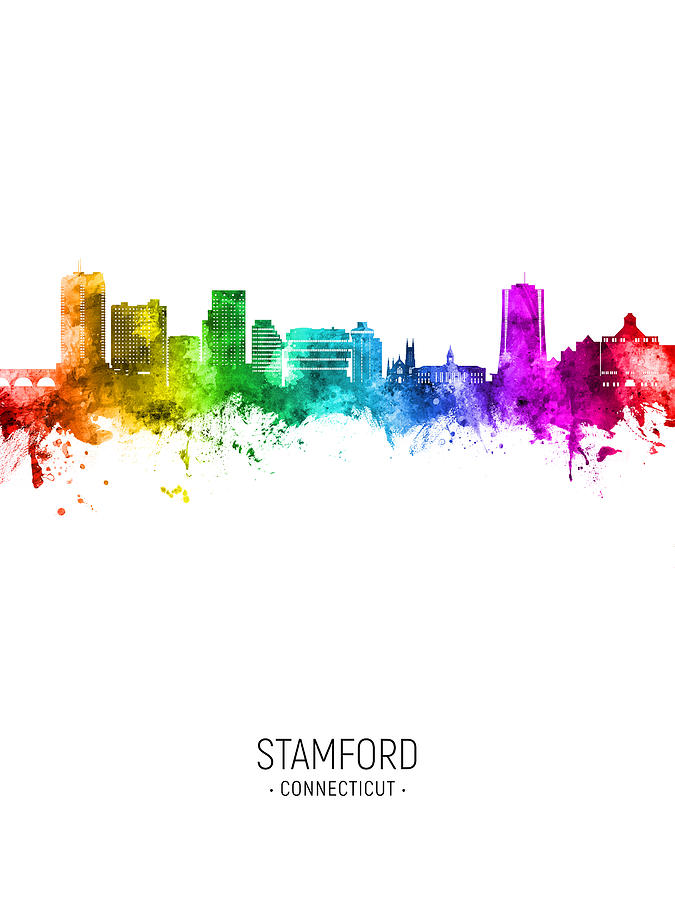 Stamford Connecticut Skyline #78 Digital Art by Michael Tompsett