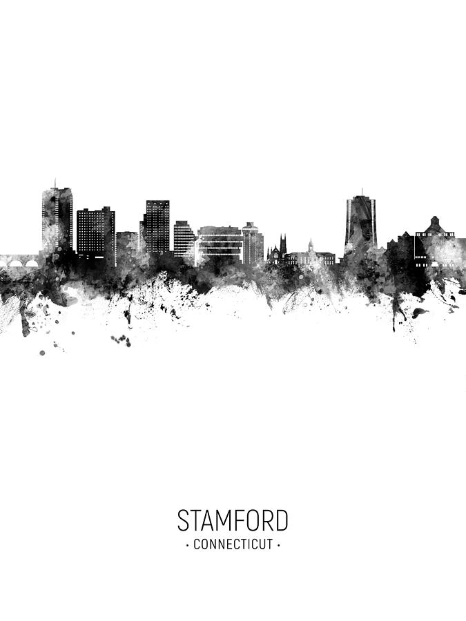 Stamford Connecticut Skyline #79 Digital Art by Michael Tompsett