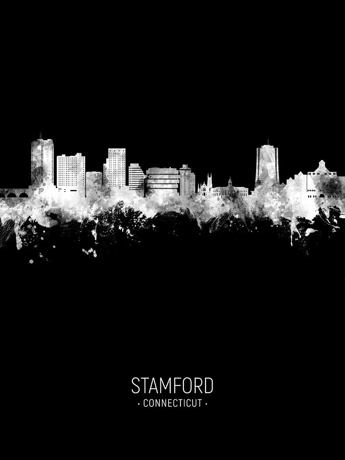 Stamford Connecticut Skyline #80 Digital Art by Michael Tompsett
