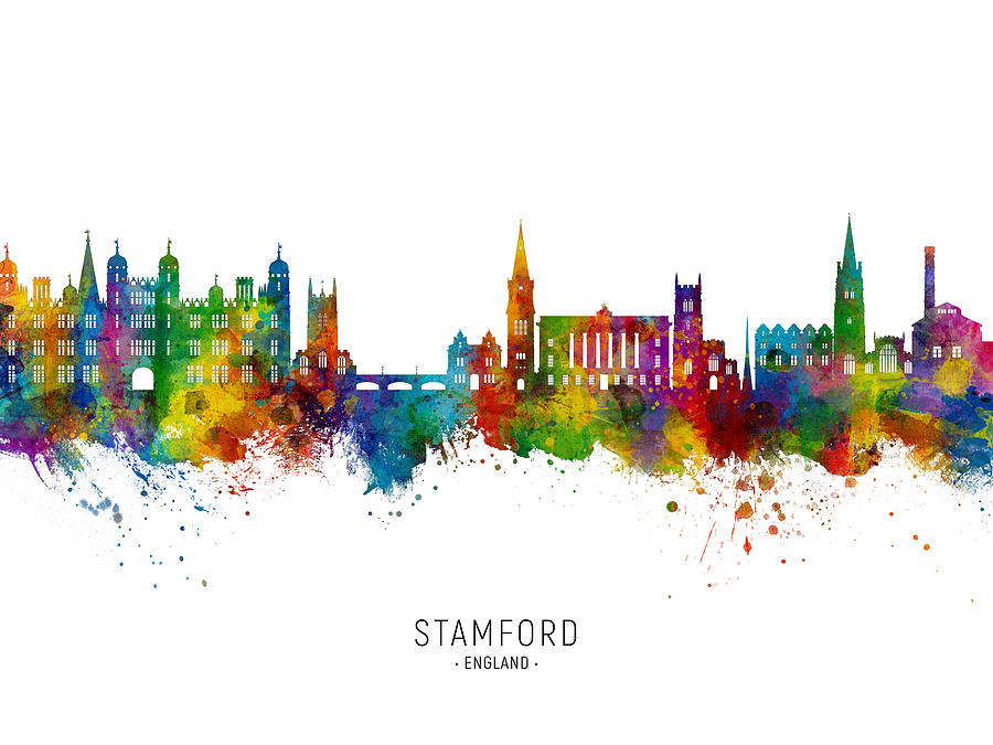Stamford England Skyline #20 Digital Art by Michael Tompsett