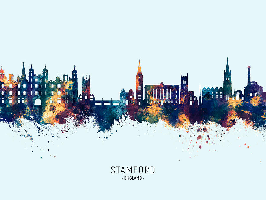 Stamford England Skyline #23 Digital Art by Michael Tompsett