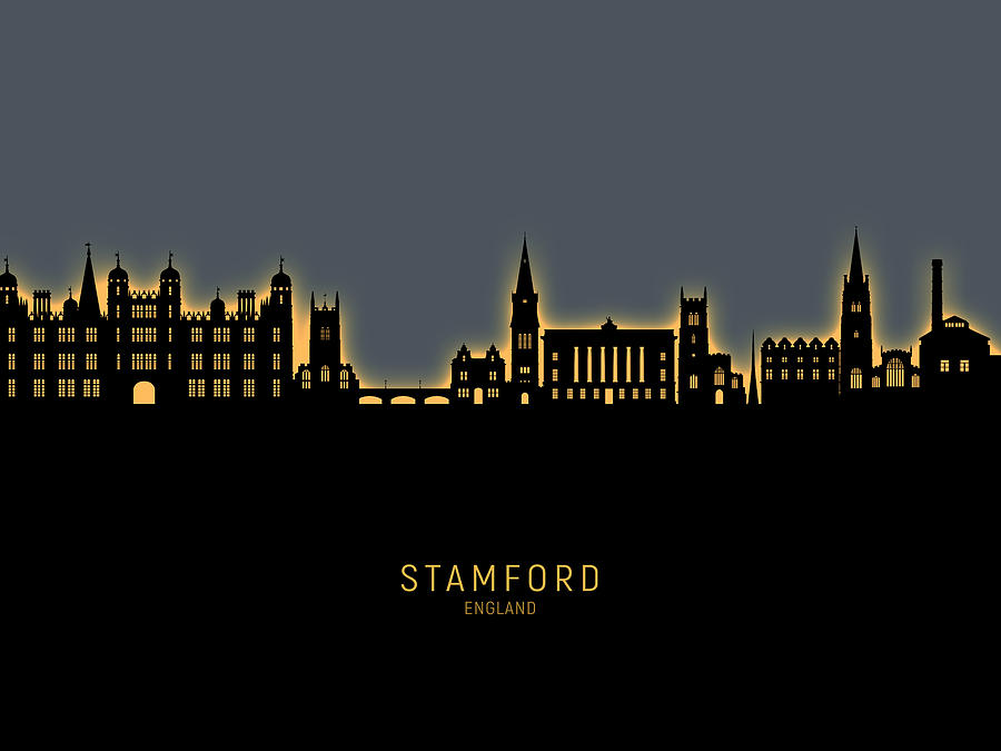 Stamford England Skyline #33 Digital Art by Michael Tompsett