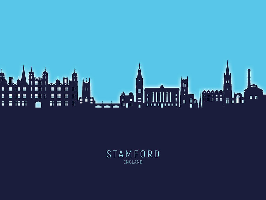Stamford England Skyline #36 Digital Art by Michael Tompsett