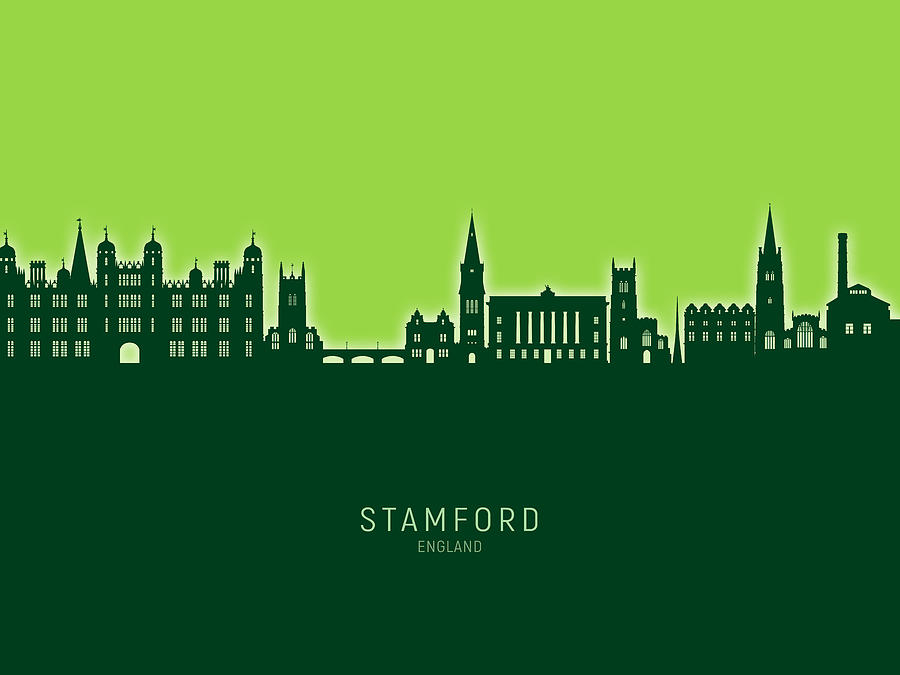 Stamford England Skyline #37 Digital Art by Michael Tompsett