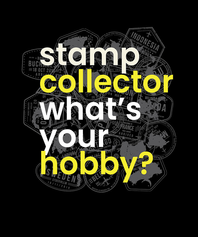 Stamp Digital Art - Stamp Collector Hobby by Mooon Tees