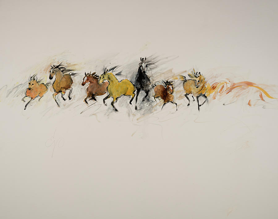 Horse Painting - Stamped by Elizabeth Parashis