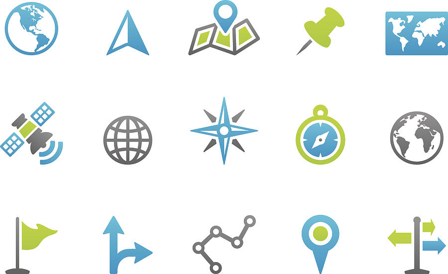Stampico icons - World of Navigation Drawing by Lushik