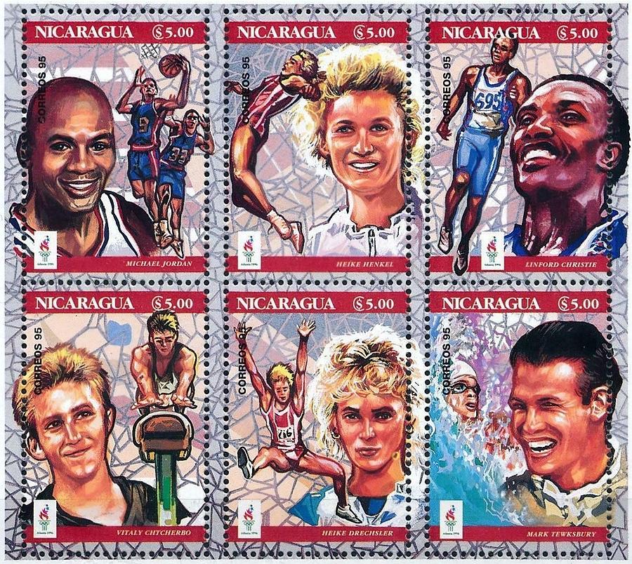 Stamps Nicaragua Olympics Digital Art by Generational Images Fine Art