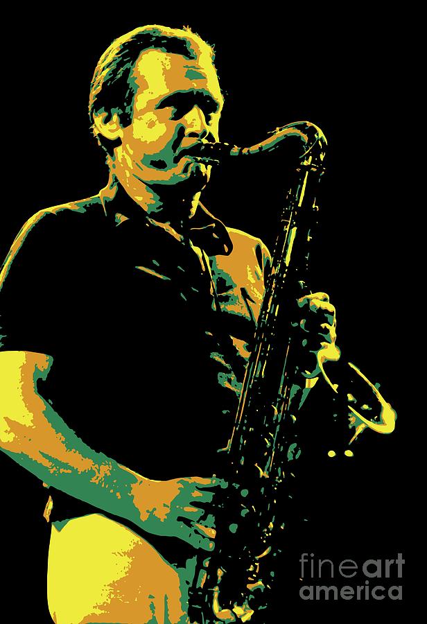 Stan Getz American jazz saxophonist Pop Art v2 Digital Art by Andika