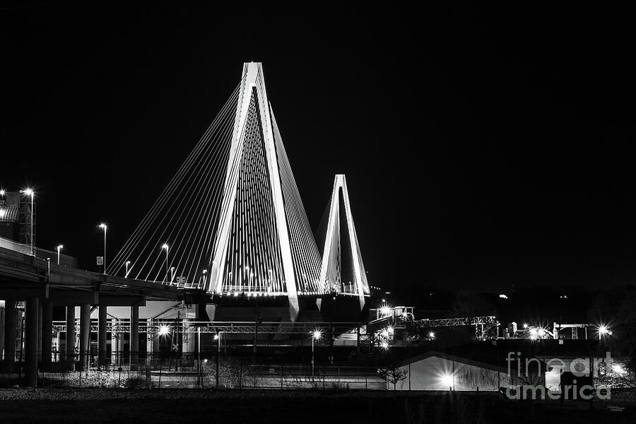 Stan Musial Bridge St Louis Grayscale Photograph by Jennifer White