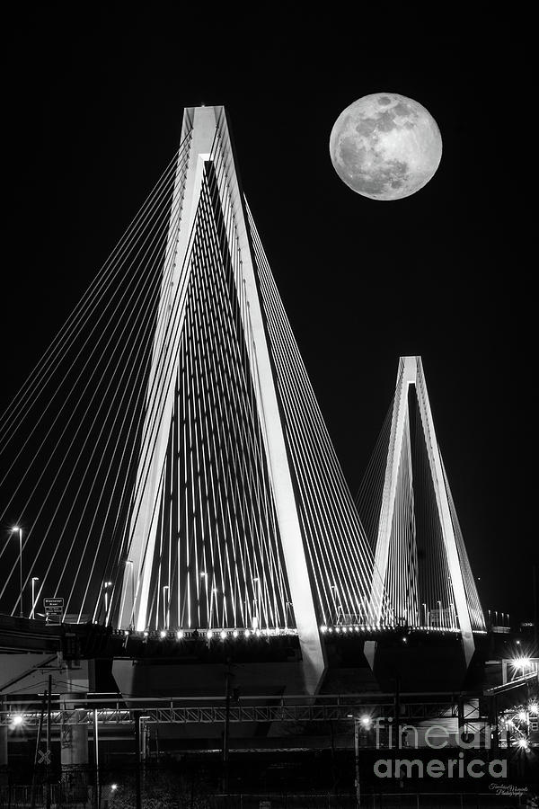 Stan Musial Veterans Bridge Grayscale Photograph by Jennifer White