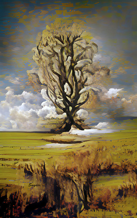 Stand Alone Gnarly Old Tree AI  Digital Art by Floyd Snyder
