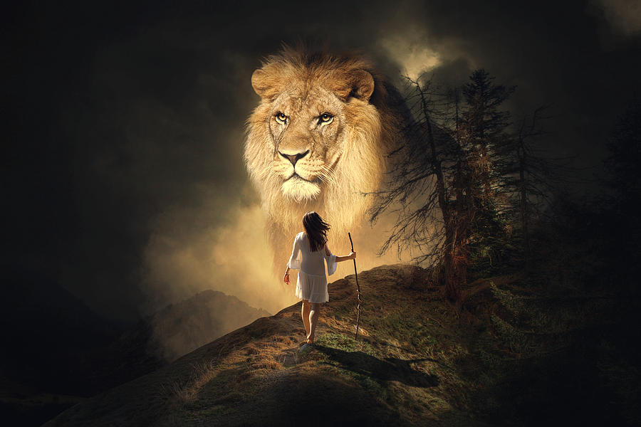 Lion Digital Art - Stand Strong by Aaron Berg