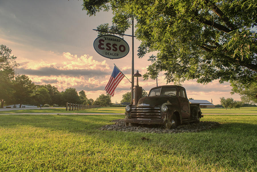 Standard Esso Dealer and Chevrolet Truck Photograph by Daniel Brinneman