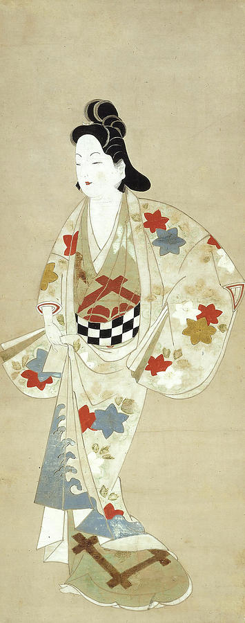 Standing Beauty. Japanese. Painting by Album