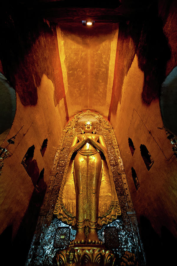 Standing golden Buddha, Bagan. Myanmar Photograph by Lie Yim