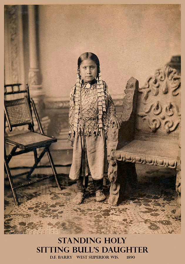 Native American Princess Photograph - Standing Holy Daughter of Sitting Bull by D F Barry