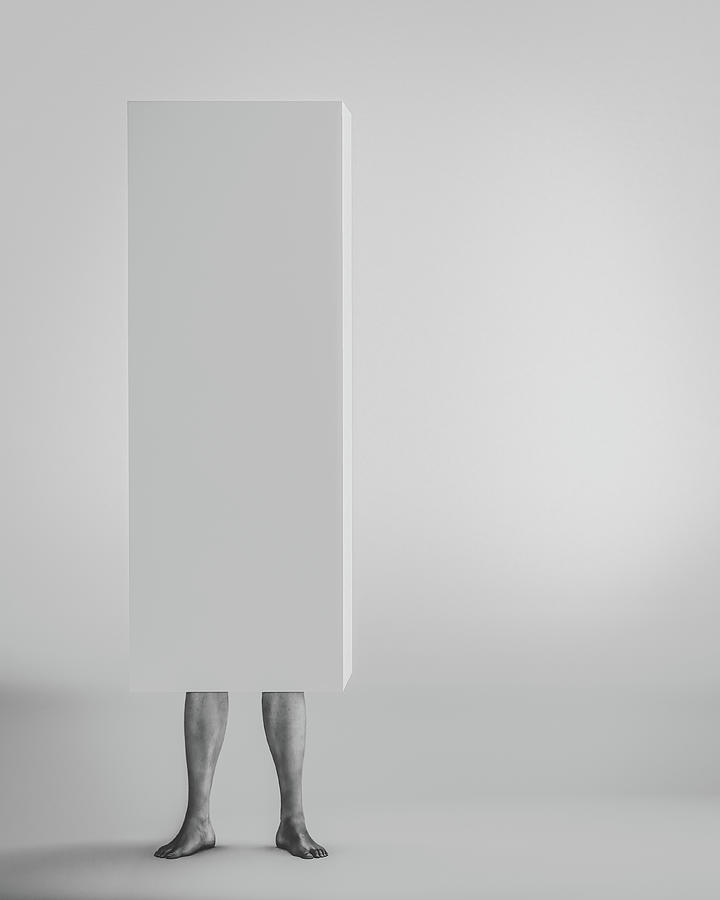 Standing In A Oblong Box Photograph