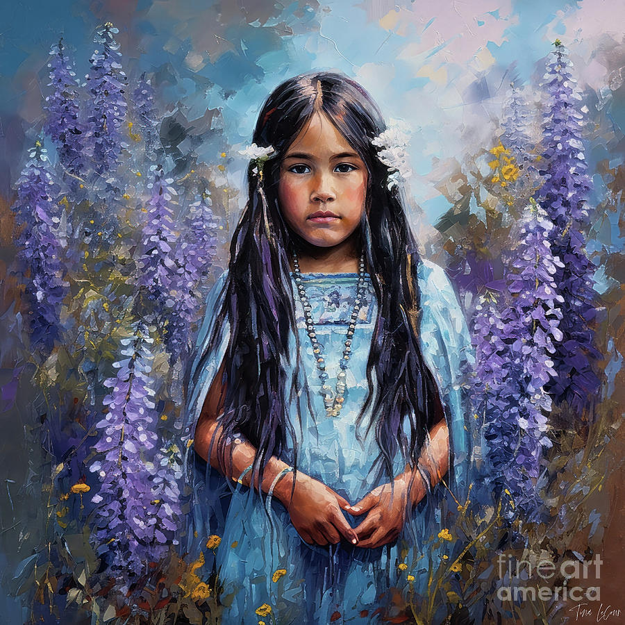 Standing In The Lupines Painting by Tina LeCour