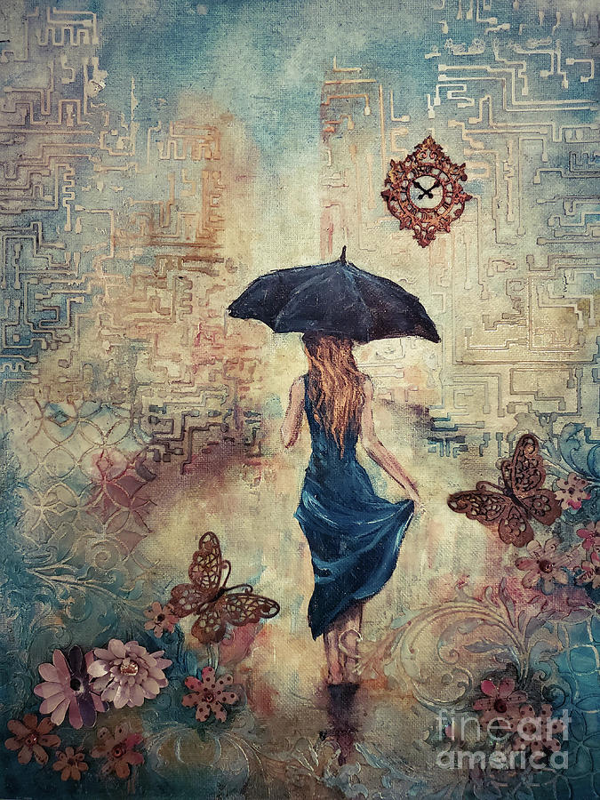 Standing in the Rain Mixed Media by Zan Savage