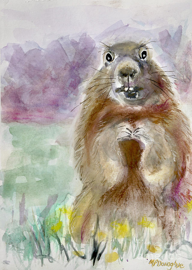 Standing Marmot Painting
