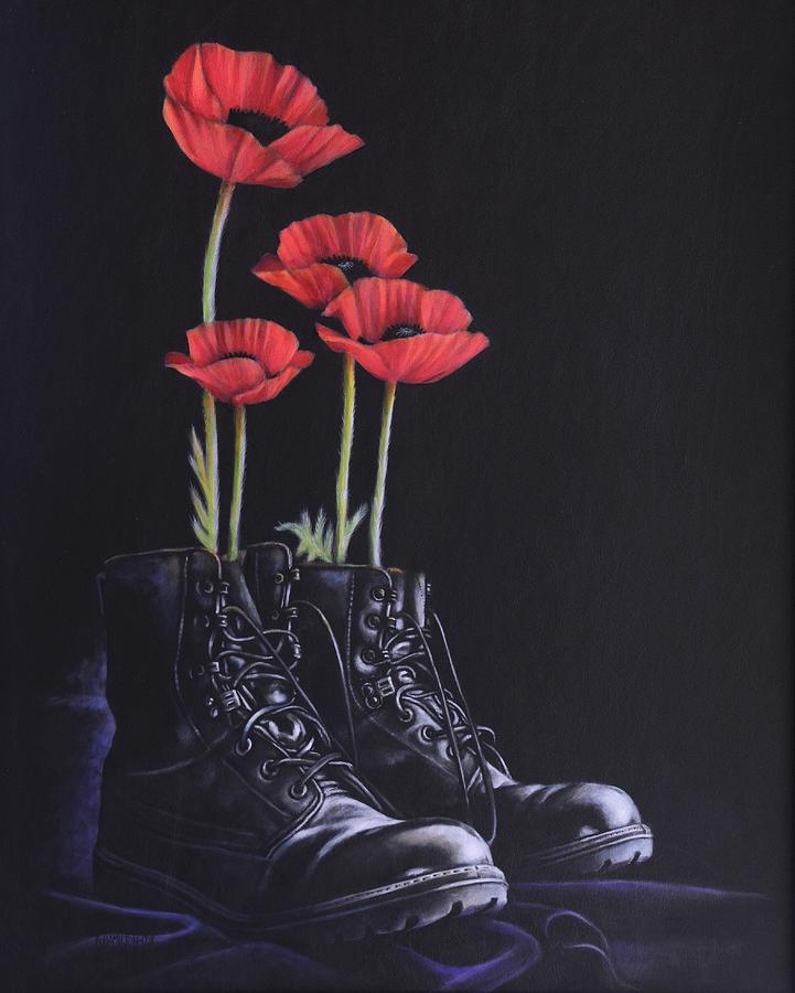 Poppy Painting - Standing Proud by Karl Hamilton-Cox Poppy Painting - Standing Proud by Karl Hamilton-Cox