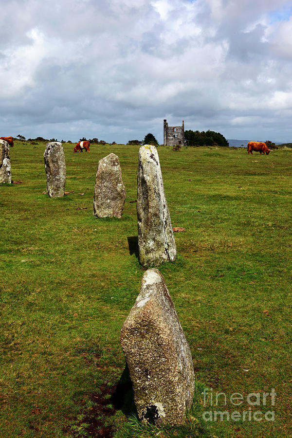 Standing stones at The Hurlers Bodmin Moor Cornwall Photograph by James Brunker