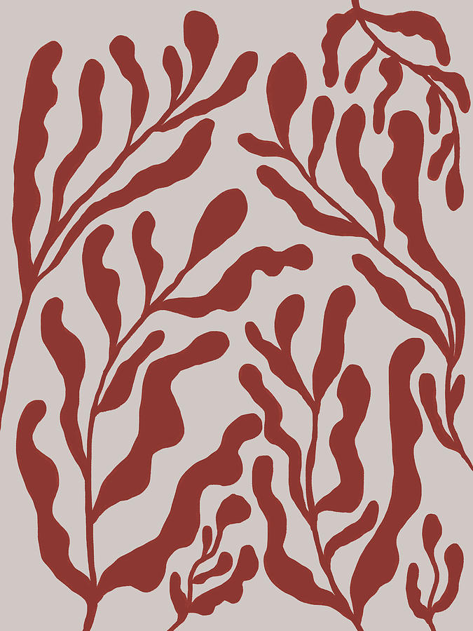 Standing Together - Minimal Modern - Abstract Tropical Leaf Pattern  Digital Art by Studio Grafiikka