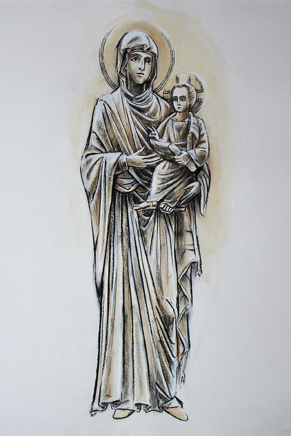 Standing Virgin Mixed Media by Jonathan Pageau Standing Virgin Mixed Media by Jonathan Pageau