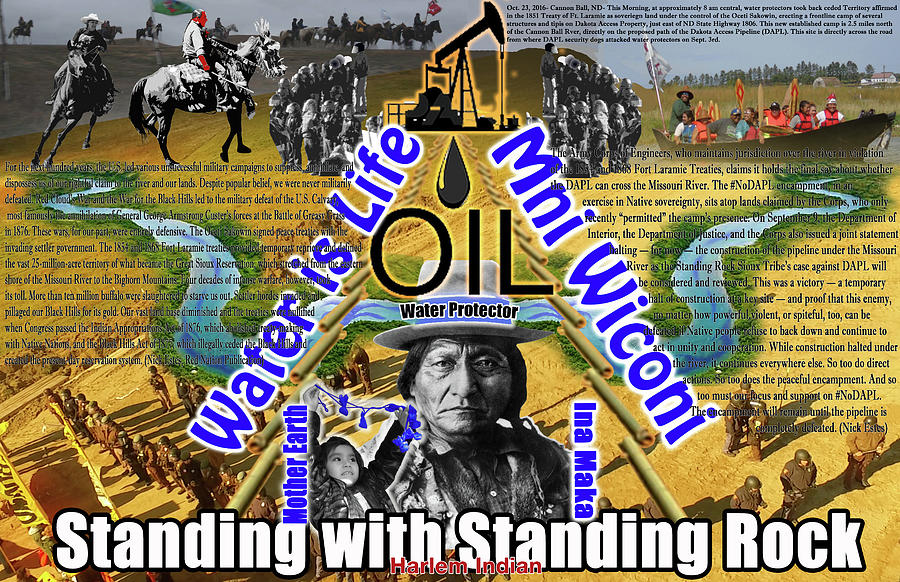 Standing With Standing Rock Digital Art by Robert Running Fisher Upham