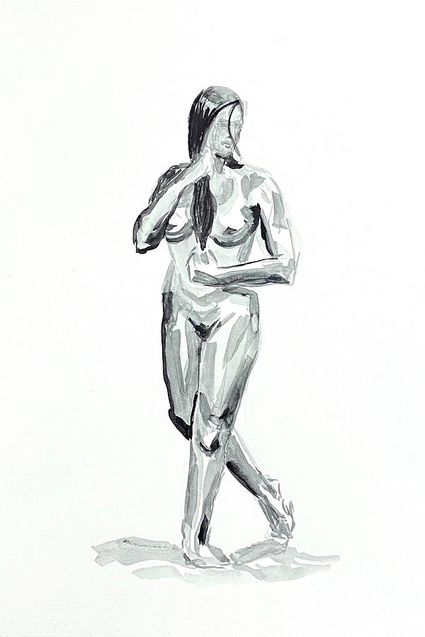 Standing Woman. Study 6 Drawing by Masha Batkova
