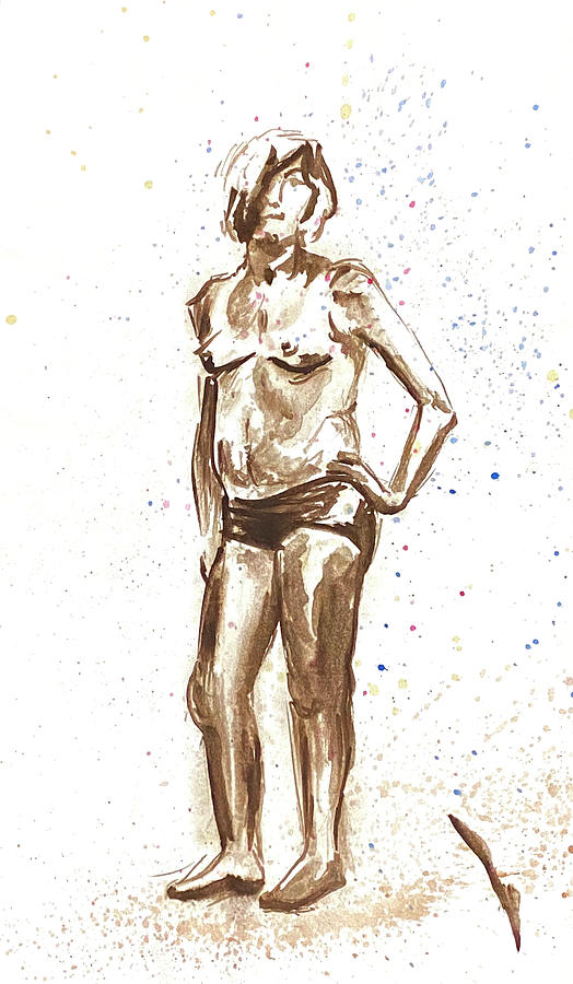 Standing Woman. Study 7 Drawing by Masha Batkova