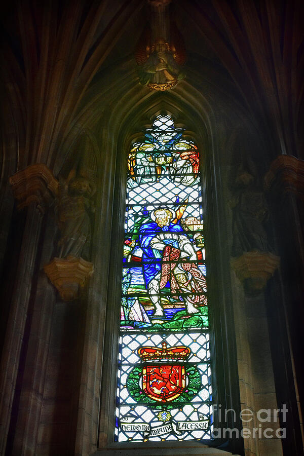 St.Andrew Stained Glass Window - Thistle Chapel Photograph by Yvonne Johnstone