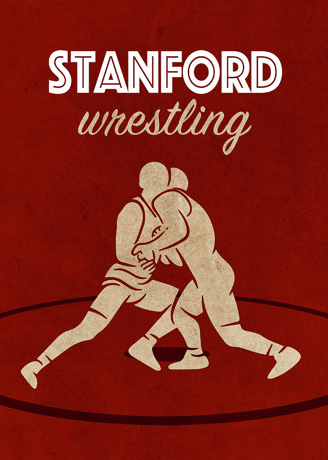 Stanford University Mixed Media - Stanford University College Wrestling Sports Vintage Poster by Design Turnpike