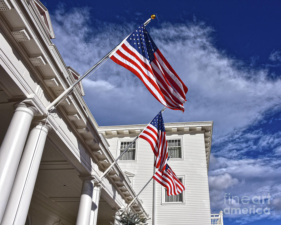 Stanley Hotel American Flags Photograph by Catherine Sherman