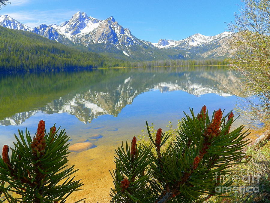 Alpine Lake Stanley Lake McGown Peak Jigsaw Puzzle by Art Sandi